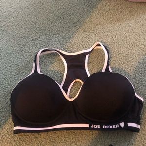 black and white Joe Boxer sports bra